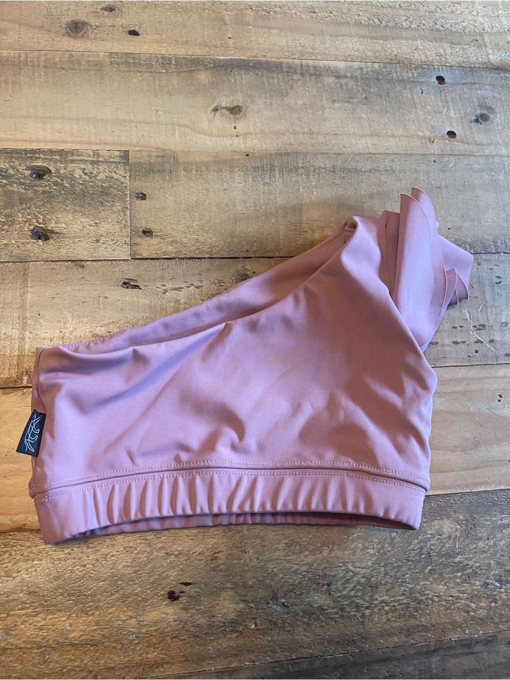 Blush One-Shoulder Ruffle Sports Bra - Picture 2 of 2